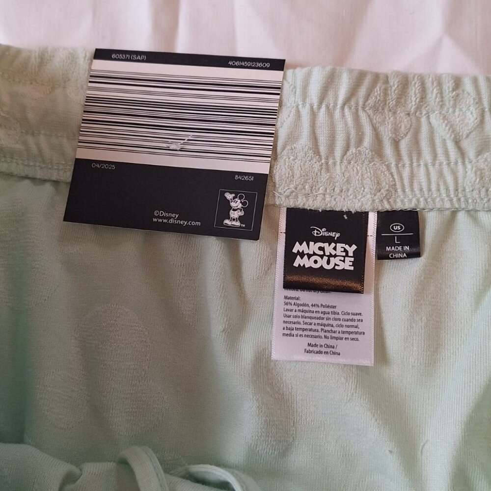 Disney Mickey Mouse Skort Womens Green Sz L 38" Waist Terry Embossed Skort - Picture 3 of 7